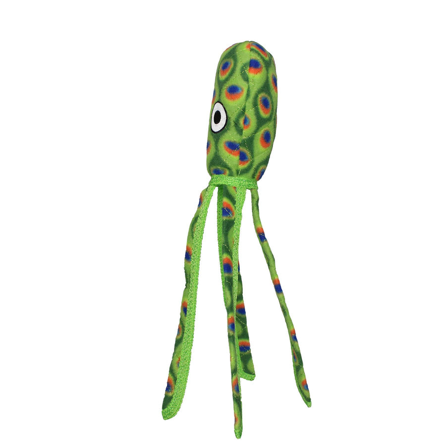 Tuffy Ocean Squid - Green, Durable, Tough, Squeaky Dog Toy