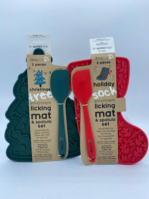 Stocking Enrichment Lick Mat with Silicone Spatula