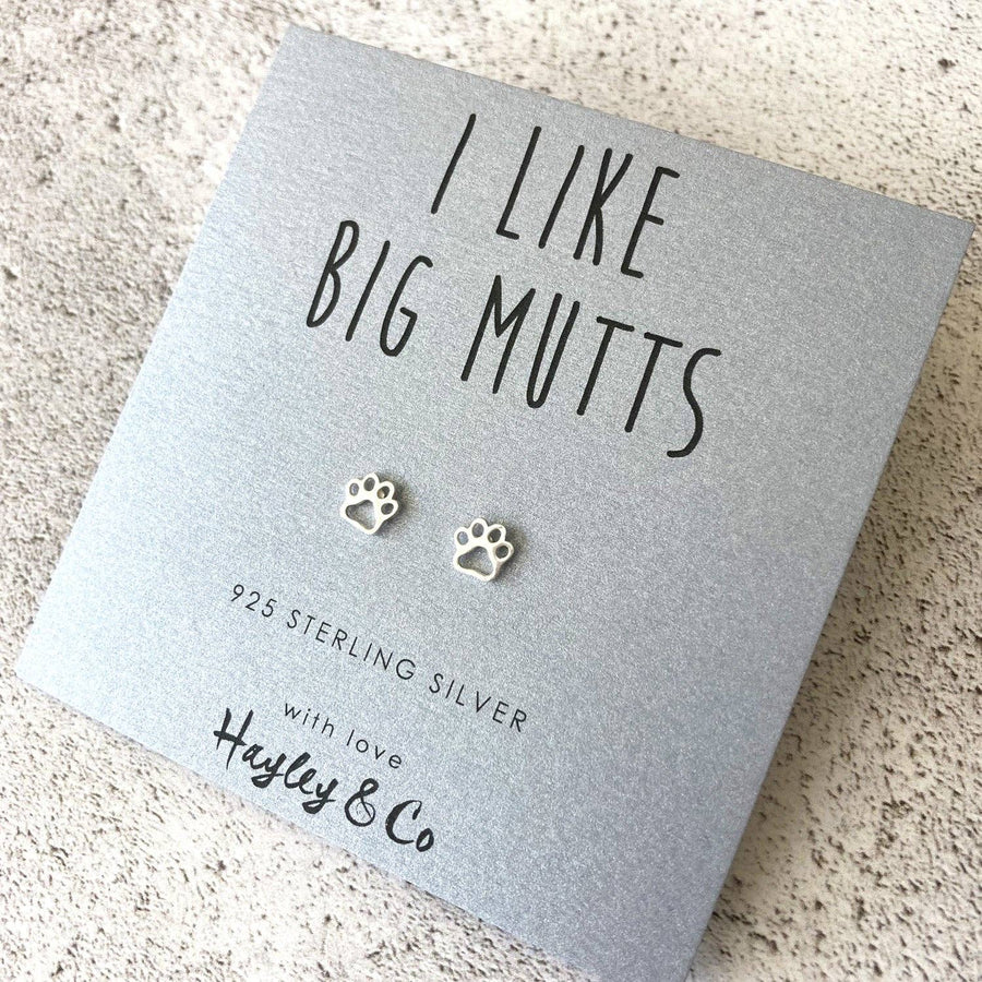 Paw Print Sterling Silver Earrings