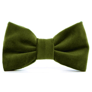 Olive Velvet Dog Bow Tie