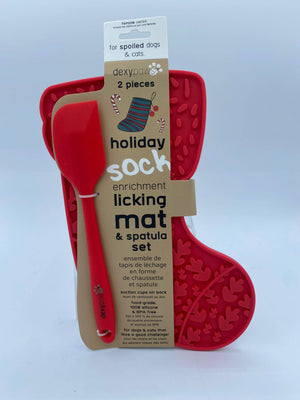 Stocking Enrichment Lick Mat with Silicone Spatula