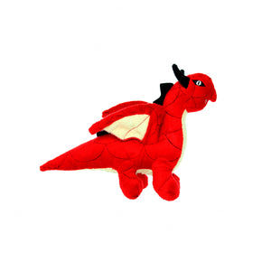 Mighty Jr Dragon - Red, Plush, Squeaky Dog Toy