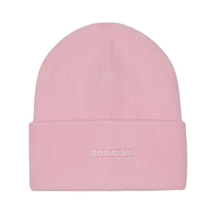 Dog Mom Beanie Hat - Embroidered (pink or lilac)
