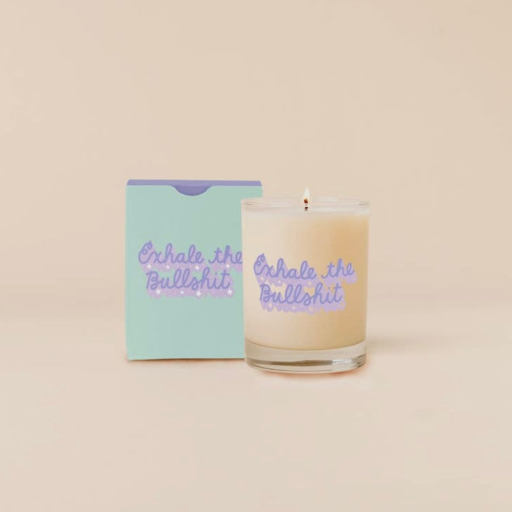 Candle Rock Glass - Exhale the Bullshit