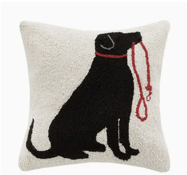 Labrador Dog & Leash Hook Pillow