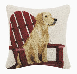 Retriever Dog with Adirondack Hook Pillow