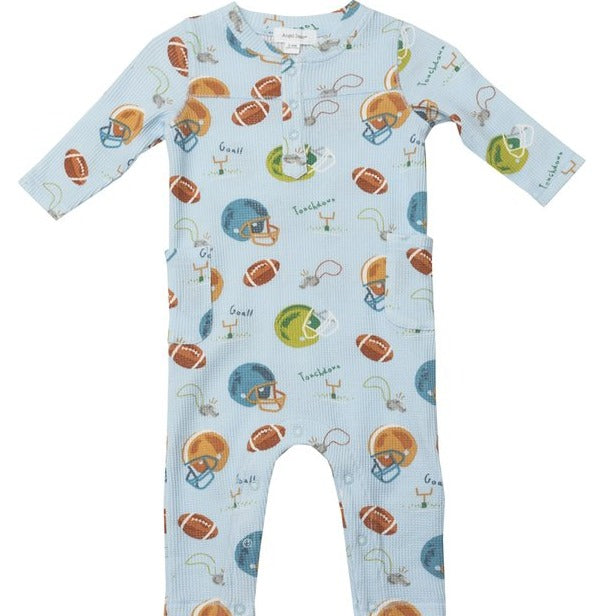 Blue Footballs Long-Sleeve Playsuit