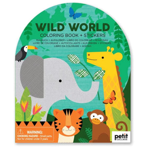 Wild World Coloring Book with Stickers