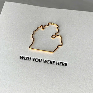Wish You Were Here Michigan Card