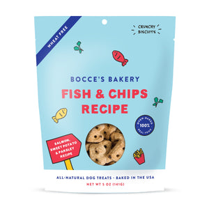 Fish & Chips Biscuits for Dogs, 5 oz Bags