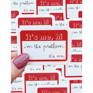 Taylor Swift Inspired - It's Me, Hi Sticker - Red