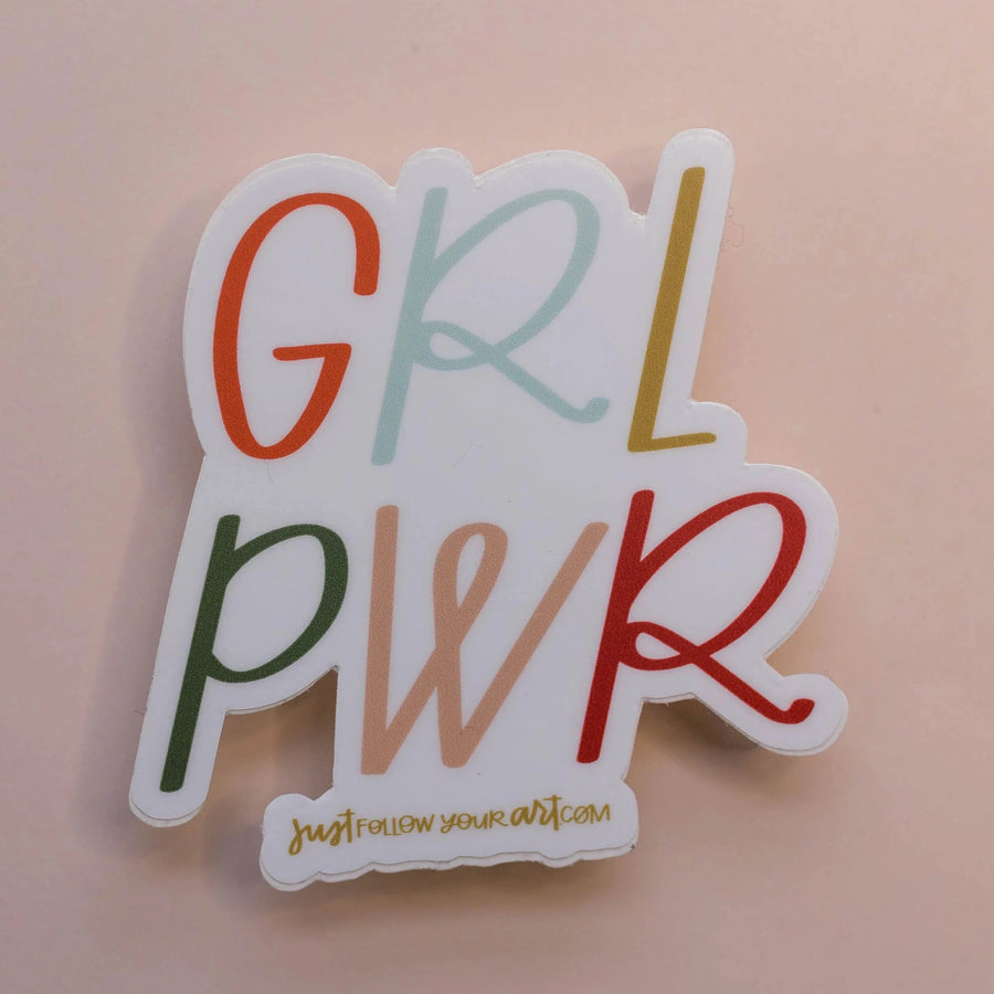 Girl Power Sticker | GRL PWR, Rainbow Sticker, Vinyl Sticker