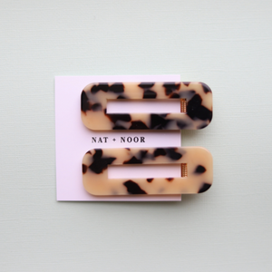 Tortoise Duo in Ivory Hair Clip Set