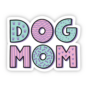 Dog Mom Green and Pink Sticker