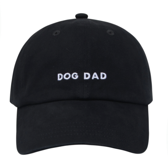 Dog Dad Embroidered Baseball Hat/Cap  - Black