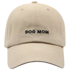 Dog Mom Embroidered Baseball Hat/Cap  - Khaki