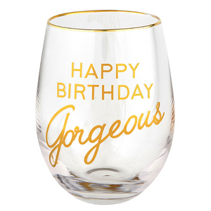 HAPPY BIRTHDAY GORGEOUS WINE GLASS