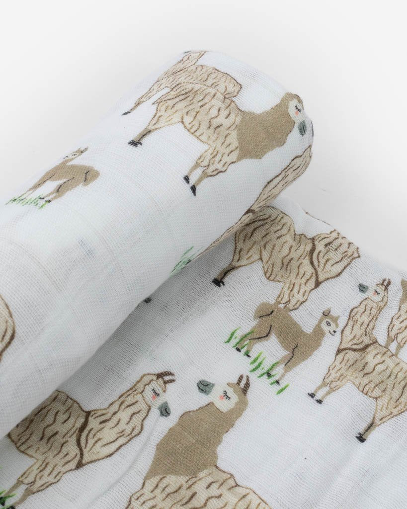 Cotton Muslin Swaddle Blanket - Llama Llama