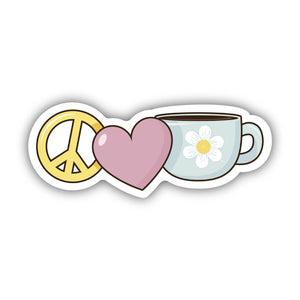 Peace, Love, and Coffee Sticker